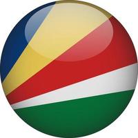 seychelles 3d icono de botón de bandera nacional redondeada vector