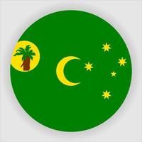 cocos o islas keeling vector de icono de bandera nacional redondeada plana