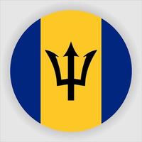 vector de icono de bandera nacional redondeada plana de barbados