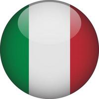 Italy 3D Rounded National Flag Button Icon Illustration vector