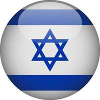 Israel 3D Rounded National Flag Button Icon Illustration vector