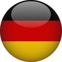 Germany 3D Rounded National Flag Button Icon Illustration vector