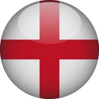 England 3D Rounded National Flag Button Icon Illustration vector