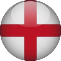 England 3D Rounded National Flag Button Icon Illustration vector