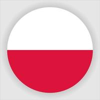 Poland Flat Rounded National Flag Icon Vector