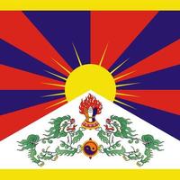 Tibet Square National Flag vector