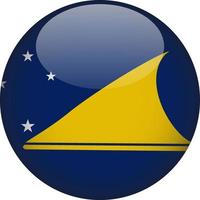 Tokelau 3D Rounded National Flag Button Icon vector