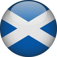 Scotland 3D Rounded National Flag Button Icon vector