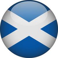 Escocia 3d icono de botón de bandera nacional redondeada vector