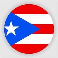 Puerto Rico Flat Rounded National Flag Icon Vector