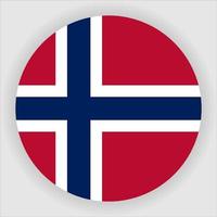 vector de icono de bandera nacional redondeada plana de noruega