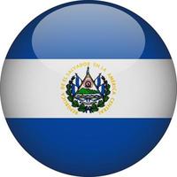 El Salvador 3D Rounded National Flag Button Icon Illustration vector