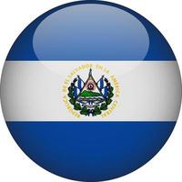 el salvador 3d redondeado bandera nacional botón icono ilustración vector