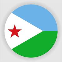 djibouti, plano, redondeado, bandera nacional, icono, vector