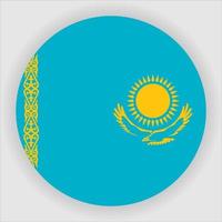 Kazakhstan Flat Rounded National Flag Icon Vector