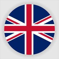 United Kingdom Flat Rounded National Flag Icon Vector