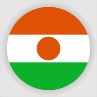 vector de icono de bandera nacional redondeada plana de niger
