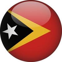 East Timor 3D Rounded National Flag Button Icon Illustration vector