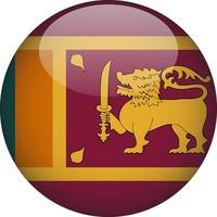 sri lanka, 3d, redondeado, bandera nacional, botón, icono vector