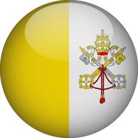 Vatican City 3D Rounded National Flag Button Icon vector