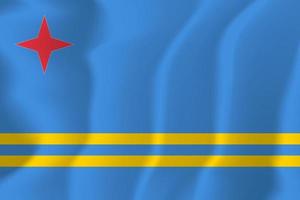 Aruba National Flag Waving Background Illustration vector