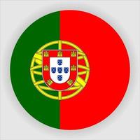 Portugal Flat Rounded National Flag Icon Vector