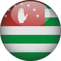 Abkhazia 3D Rounded National Flag Button Icon Illustration vector