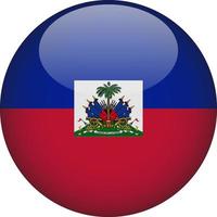 Haiti 3D Rounded National Flag Button Icon Illustration vector