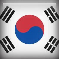 bandera nacional de la plaza de corea del sur vector