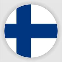 Finland Flat Rounded National Flag Icon Vector