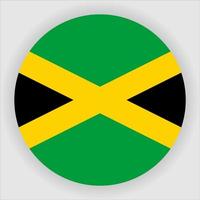 vector de icono de bandera nacional redondeada plana de jamaica