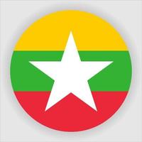 Myanmar Flat Rounded National Flag Icon Vector