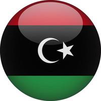Libya 3D Rounded National Flag Button Icon Illustration vector