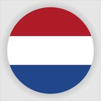 Netherlands Flat Rounded National Flag Icon Vector