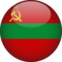 Transnistria 3D Rounded National Flag Button Icon vector