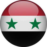 Syria 3D Rounded National Flag Button Icon vector