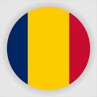 Chad Flat Rounded National Flag Icon Vector