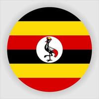 Uganda Flat Rounded National Flag Icon Vector
