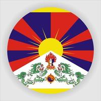 Tibet Flat Rounded National Flag Icon Vector