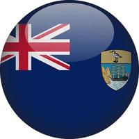 Saint Helena 3D Rounded National Flag Button Icon vector