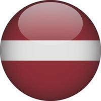 Latvia 3D Rounded National Flag Button Icon Illustration vector