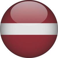 Latvia 3D Rounded National Flag Button Icon Illustration vector