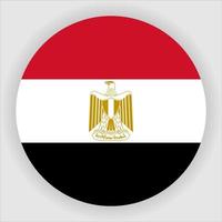 Egypt Flat Rounded National Flag Icon Vector