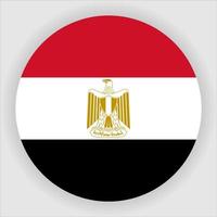 Egypt Flat Rounded National Flag Icon Vector