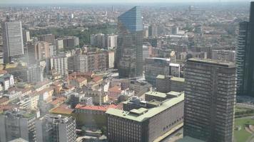 View of Milan from the top floor of a skyscraper Palazzo Lombardia video