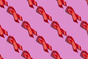 World AIDS Day. Seamless pattern on a pink background. AIDS awareness concept. photo