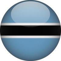 Botswana 3D Rounded National Flag Button Icon Illustration vector