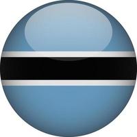 Botswana 3D Rounded National Flag Button Icon Illustration vector