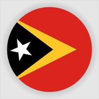 vector de icono de bandera nacional redondeada plana de timor oriental