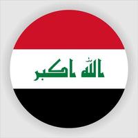 Iraq Flat Rounded National Flag Icon Vector